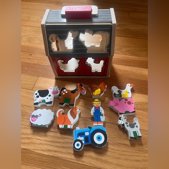 Other - Melissa and Doug Barn Farm Animal Shape Sorter Toy Set
11 pc